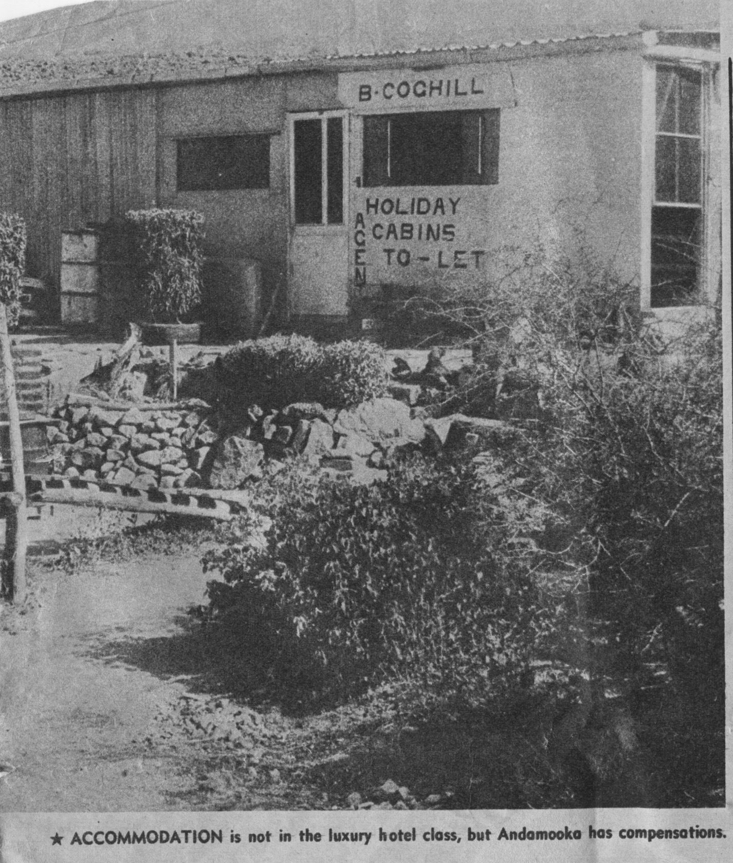 Photo of B Coghill's Holiday Cabin at Andamooka Opal Field -1965