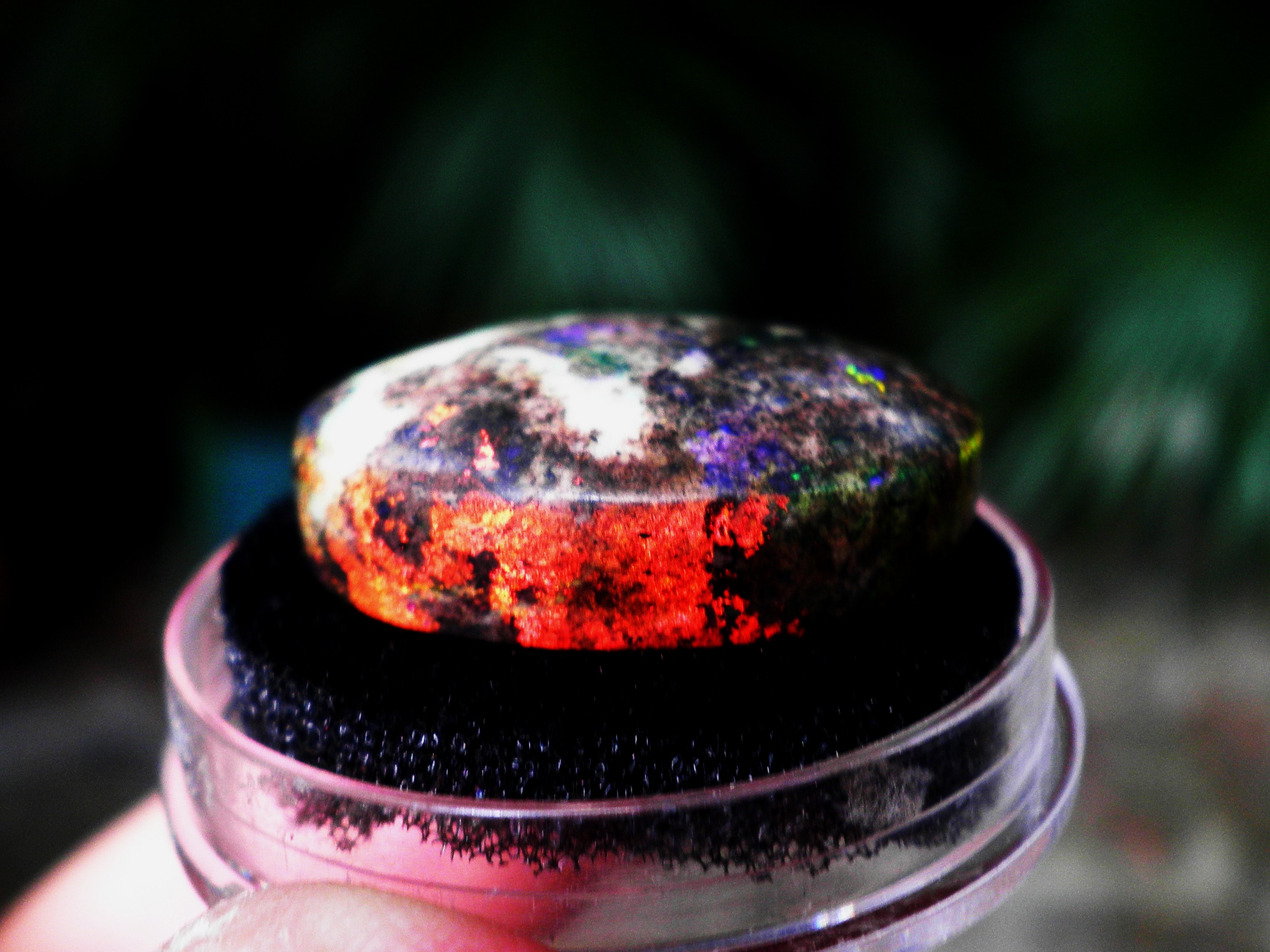 Second View of Andamooka Matrix Opal showing red and purple colours